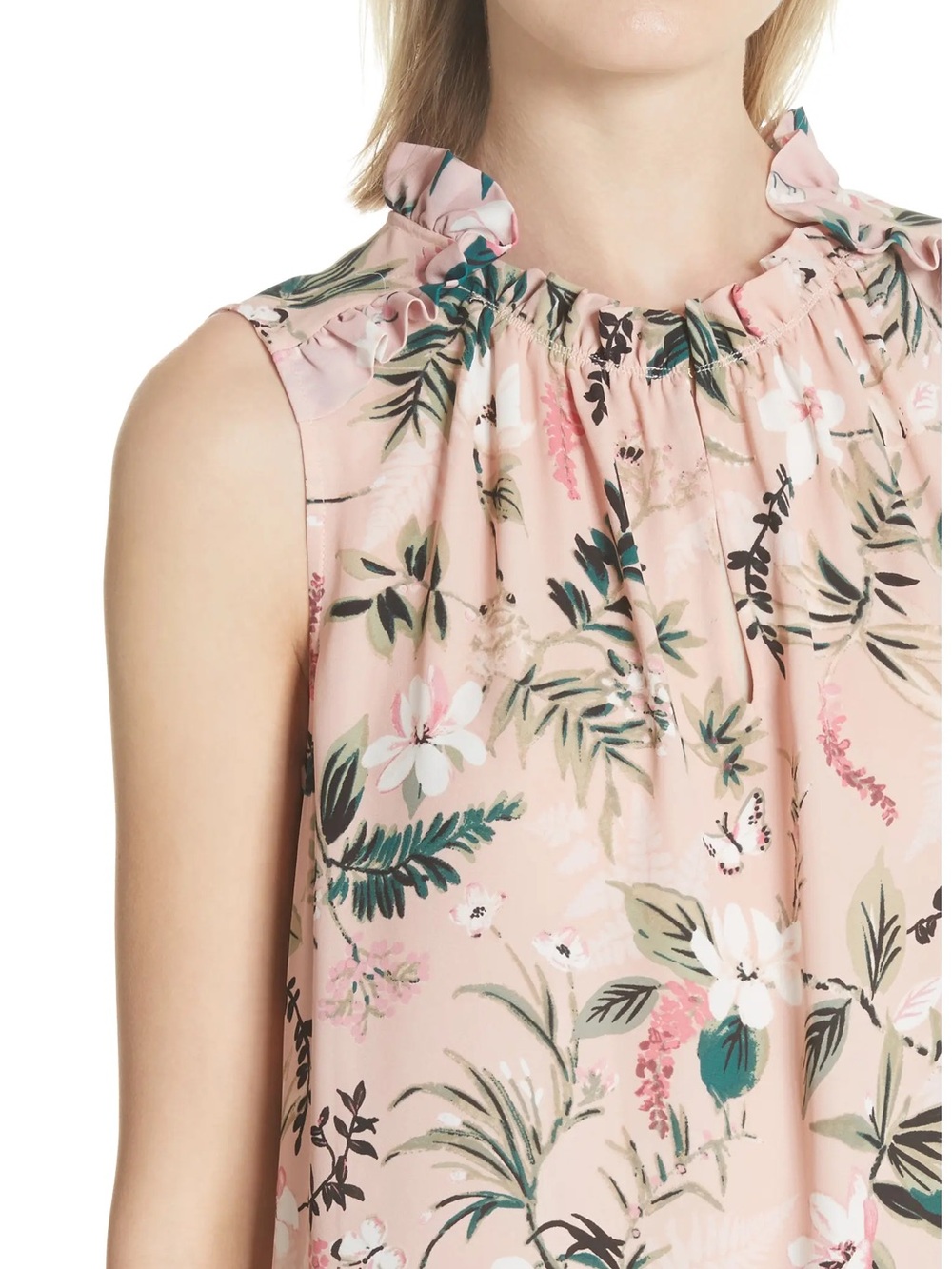 Kate Spade Swamped Botanical Ruffle Shell - Picture 8 of 10